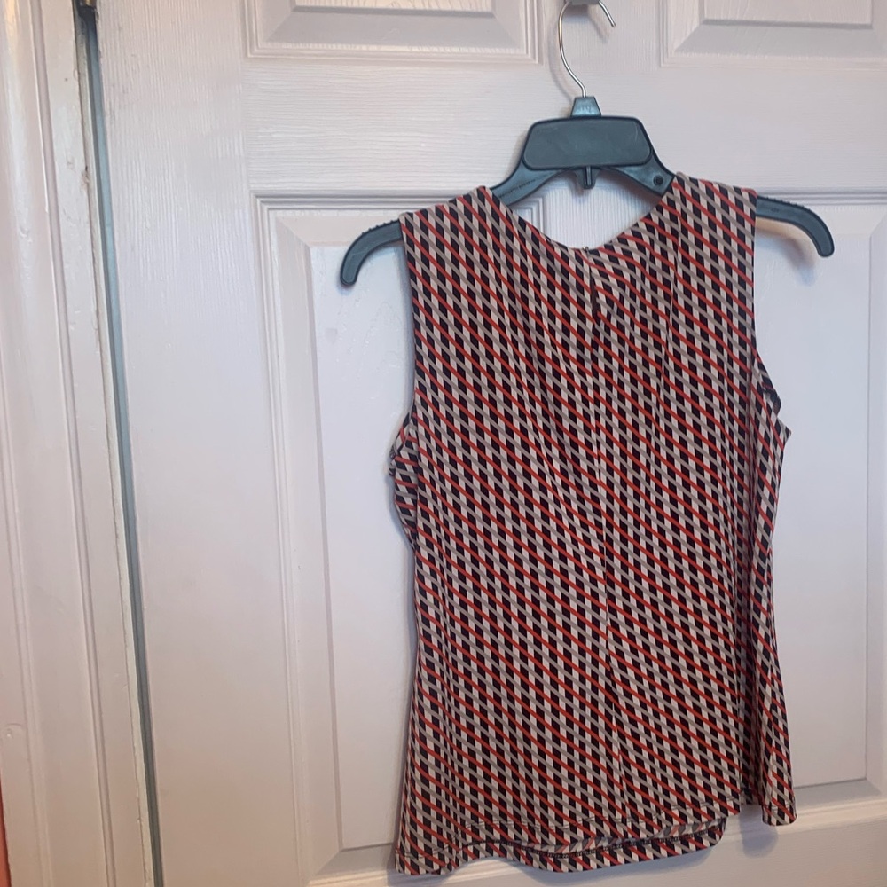 Calvin Klein Red and Black Geometric Sleeveless Top - Picture 2 of 2